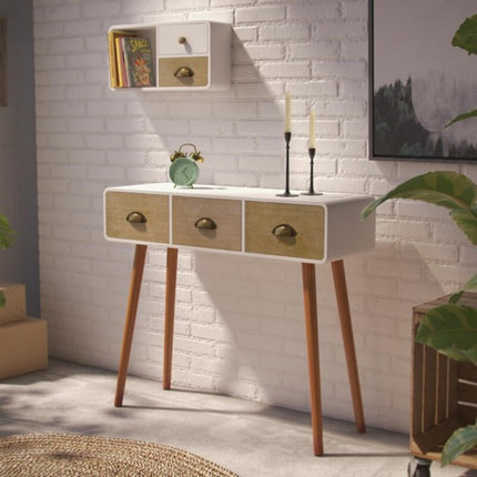 Konsolentisch mit Schubladen Versa Holz MDF und Kiefernholz (30 x 80,5 x 90 cm)