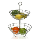 Obstschale 2 Regale Metall Verchromt (28 x 41 x 28 cm)