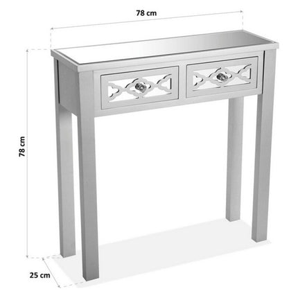 Konsolentisch mit 2 Schubladen Versa Silke Tannenholz Holz MDF 25 x 78 x 78 cm