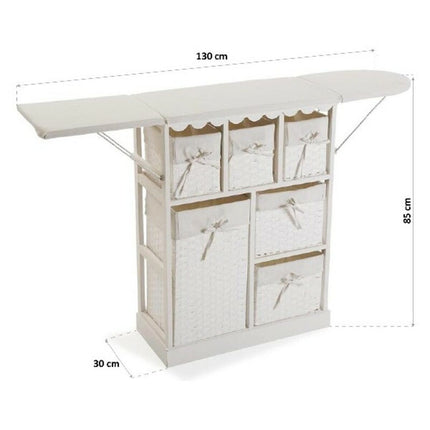 Bügeleisenstation Basic Weiß Holz (30 x 85 x 130 cm)