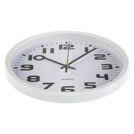 Wanduhr Weiß Kunststoff (3,8 x 25 x 25 cm)