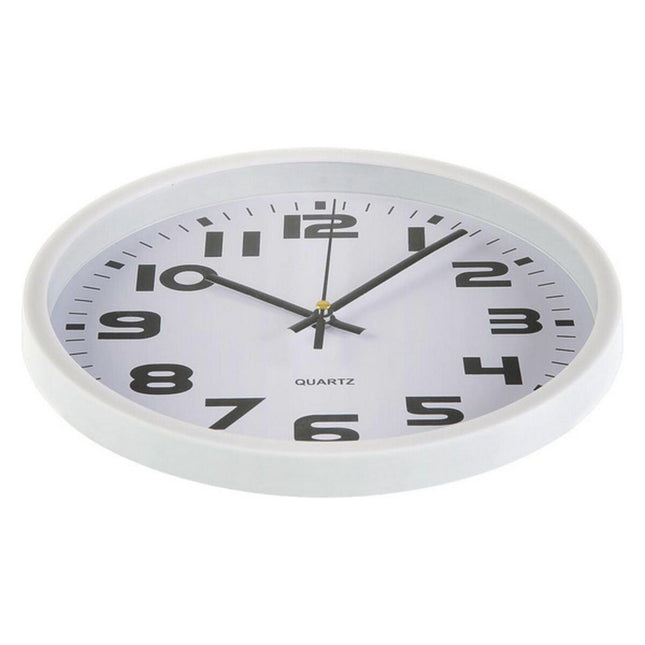 Wanduhr Weiß Kunststoff (3,8 x 25 x 25 cm)