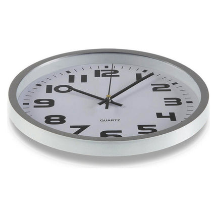 Wanduhr Kunststoff (3,8 x 25 x 25 cm) Silber