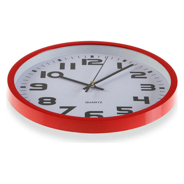 Wanduhr Rot Kunststoff (3,8 x 25 x 25 cm)