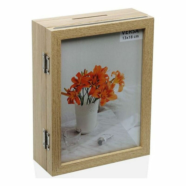 Fotorahmen Versa VS-10830914 Sparbüchse Holz MDF Casual 5,5 x 18,5 x 14 cm (13 x 18 cm)