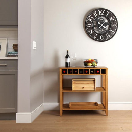 Beistellmöbel Versa Flaschenregal Küche Holz Braun Kunststoff Kiefer Holz MDF 40 x 80 x 80 cm