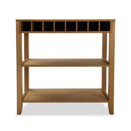 Beistellmöbel Versa Flaschenregal Küche Holz Braun Kunststoff Kiefer Holz MDF 40 x 80 x 80 cm