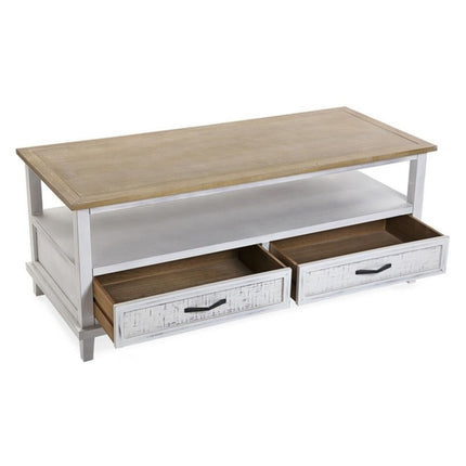 TV-Tisch mit Schubladen Versa VS-21081104 Holz MDF Holz Weiß Bambus Kiefer 50 x 49,5 x 120 cm