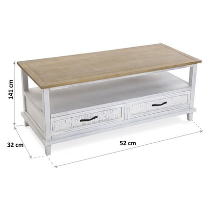 TV-Tisch mit Schubladen Versa VS-21081104 Holz MDF Holz Weiß Bambus Kiefer 50 x 49,5 x 120 cm