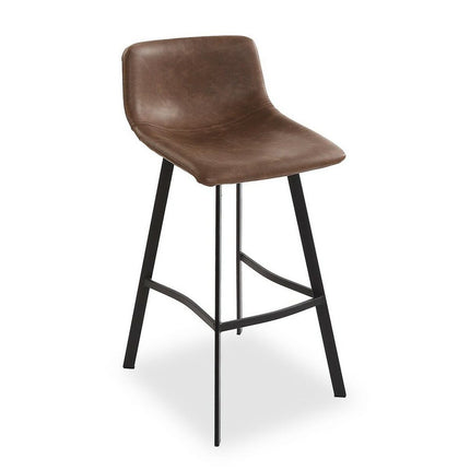 Hocker Dunkelbraun Schaum Metall Polyskin PU (49 x 88 x 42 cm)