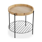 Beistelltisch Versa kreisförmig Metall Rattan (45 cm)