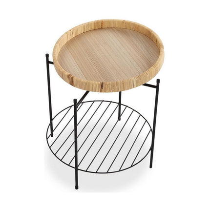 Beistelltisch Versa kreisförmig Metall Rattan (45 cm)