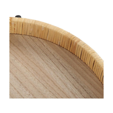 Beistelltisch Versa kreisförmig Metall Rattan (45 cm)