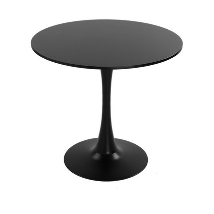 Tisch kreisförmig schwarz Metall Holz MDF (80 x 73 x 80 cm)