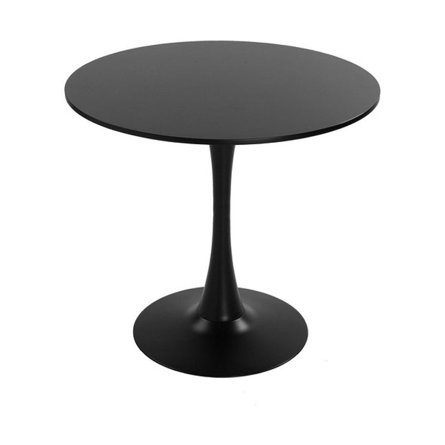 Tisch kreisförmig schwarz Metall Holz MDF (80 x 73 x 80 cm)