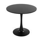 Tisch kreisförmig schwarz Metall Holz MDF (80 x 73 x 80 cm)