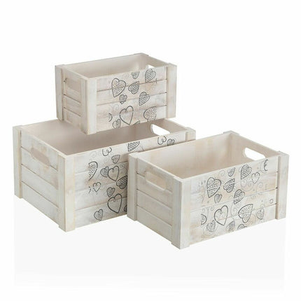 Set dekorativer Karten Versa Cozy Holz 28 x 15 x 40 cm (3 pcs)