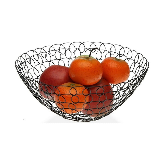 Obstschale Schwarz Metall (28 x 12 x 28 cm)