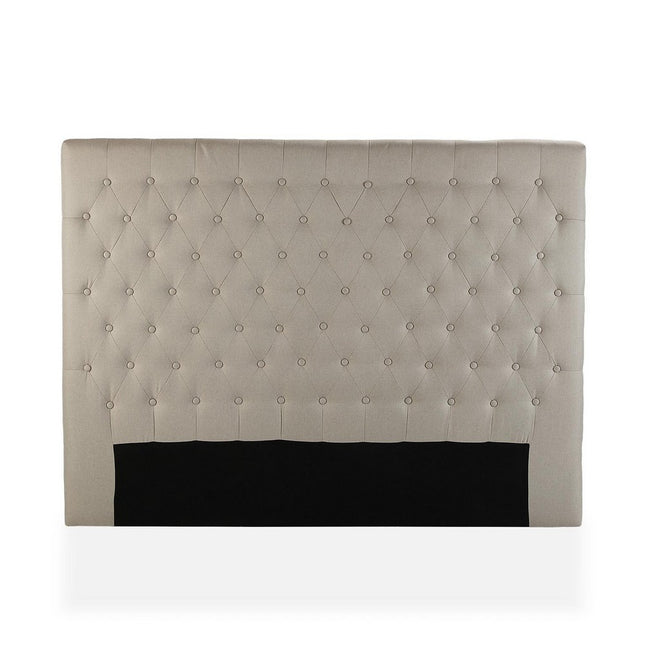 Kopfende des Betts Beige Leinen Holz (9 x 120 x 160 cm)