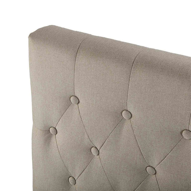 Kopfende des Betts Beige Leinen Holz (9 x 120 x 160 cm)