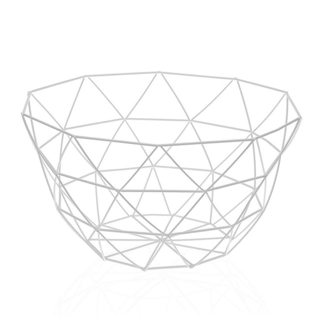 Obstschale Versa Weiß Stahl Eisen (27 x 13 x 27 cm)