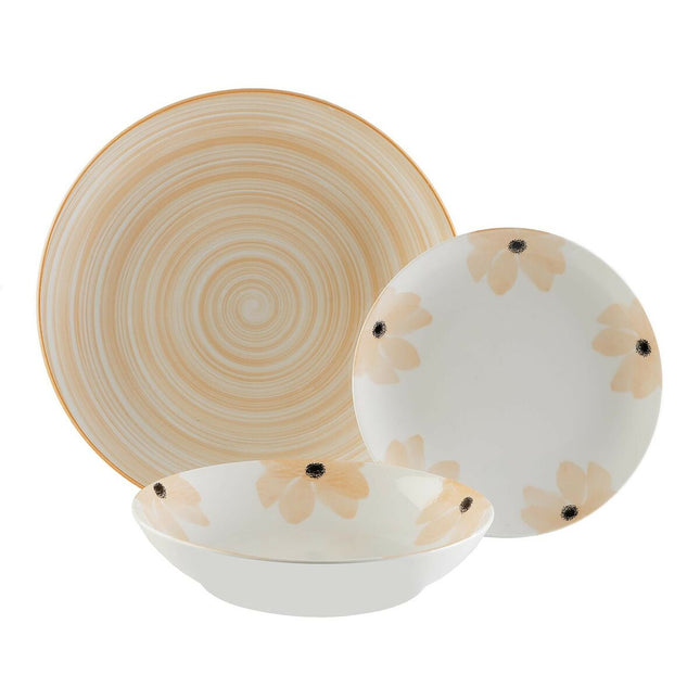 Geschirr Versa Flores Pfirsich 18 Stücke Porzellan