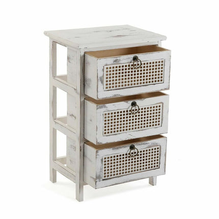Schubladenschrank Versa Old Weiß Holz Paulonia-Holz Moderne 27 x 59 x 37 cm