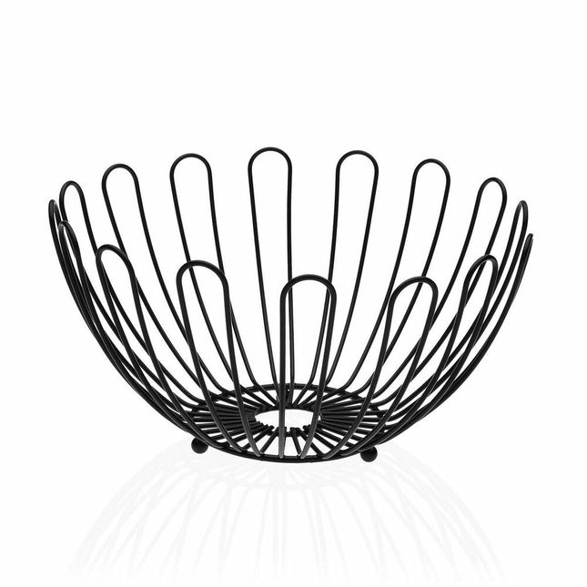 Obstschale Versa Schwarz Rostfreies Chrom-Metall Metall Stahl (26 x 14 x 26 cm) (Ø 26 cm)