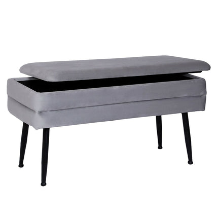 Bett-Fuß Versa Hellgrau Metall Polyester Kiefer Holz MDF (42 x 37,5 x 79,5 cm)