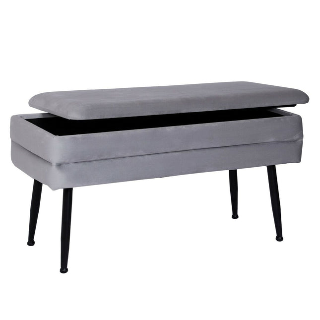 Bett-Fuß Versa Hellgrau Metall Polyester Kiefer Holz MDF (42 x 37,5 x 79,5 cm)