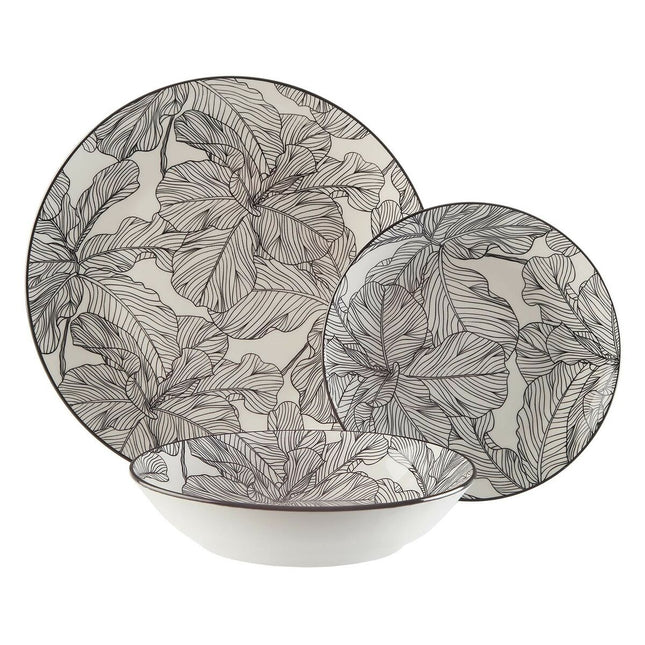 Geschirr-Set Versa Palme Porzellan 18 Stücke