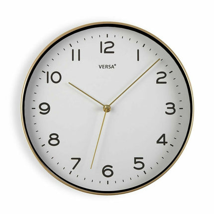Wanduhr Versa Golden PU (30,5 x 4,3 x 30,5 cm)