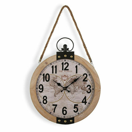 Wanduhr Versa Mapamundi Holz MDF