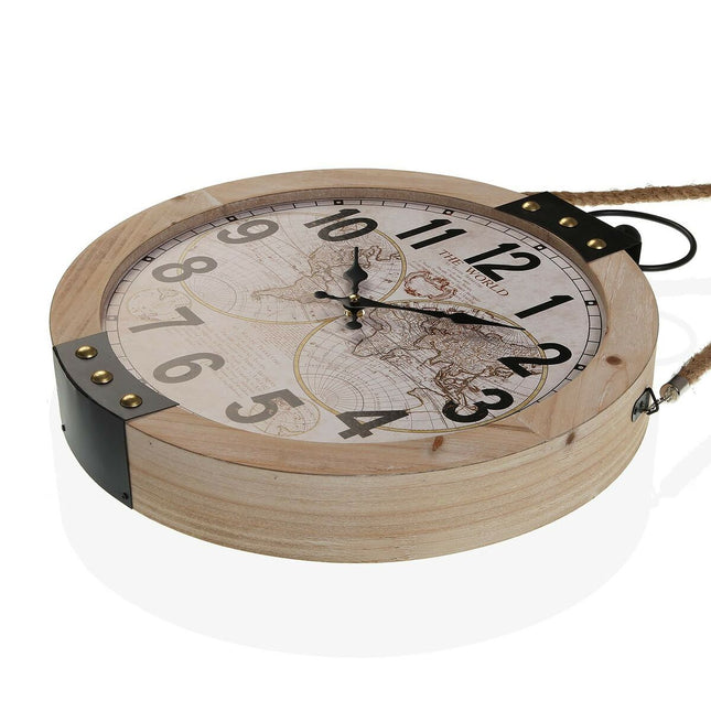 Wanduhr Versa Mapamundi Holz MDF