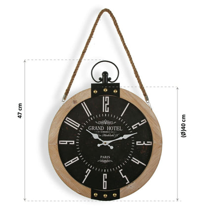 Wanduhr Grand Hotel Versa BK Holz MDF (40 x 6,5 x 47 cm)