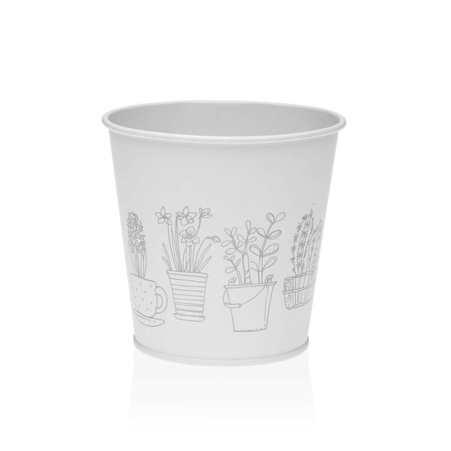 Blumentopf Versa Zink Weiß Metall (10,5 cm)