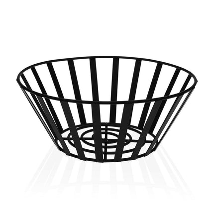 Obstschale Versa Silberfarben Schwarz Stahl (25 x 10 x 25 cm)