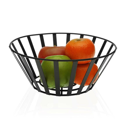 Obstschale Versa Silberfarben Schwarz Stahl (25 x 10 x 25 cm)