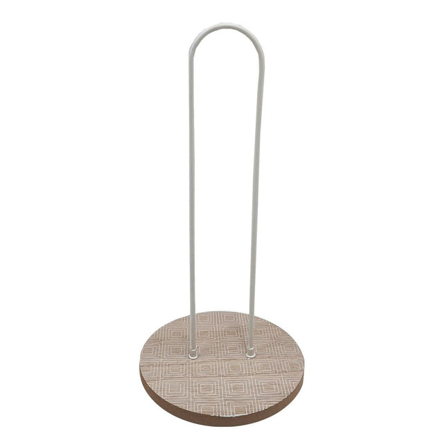Küchenpapierrollenhalterung Versa White Metall Stahl Holz MDF (15 x 30 x 15 cm)