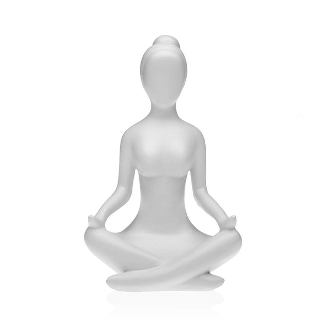 Deko-Figur Versa Weiß Yoga 12 x 20 x 10 cm Harz