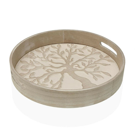 Tablett für Snacks Versa árbol Vida Holz Holz MDF 35 x 6 x 35 cm