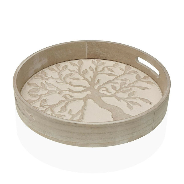Tablett für Snacks Versa árbol Vida Holz Holz MDF 35 x 6 x 35 cm
