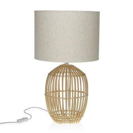 Tischlampe Versa Bulu Metall Stoff Leinen Rattan (30 x 50 x 30 cm)