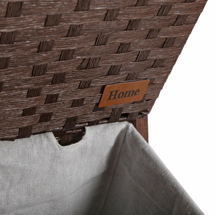Badezimmerregal Versa Dunkelbraun 3 Körbe Holz Baumwolle Rattan 35 x 102 x 35 cm
