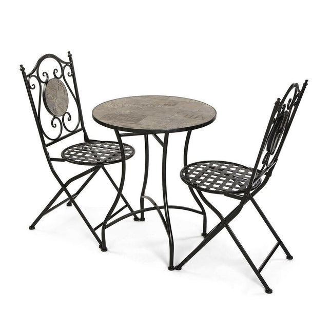 Tisch-Set mit 2 Stühlen Versa Ivar Schwarz Metall 60 x 71 x 60 cm