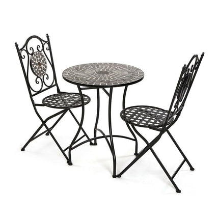 Tisch-Set mit 2 Stühlen Versa Neilos Schwarz Metall 60 x 71 x 60 cm