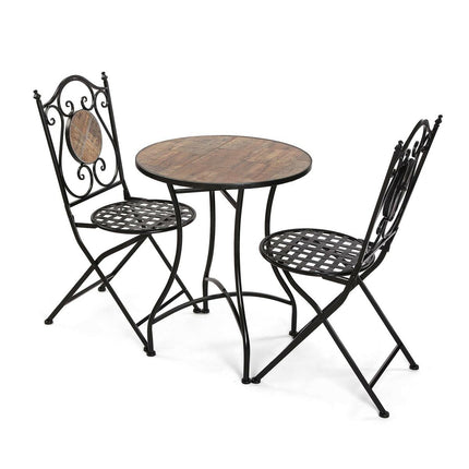 Tisch-Set mit 2 Stühlen Versa Irida Schwarz Metall 60 x 71 x 60 cm