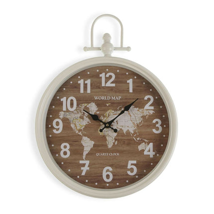 Wanduhr Versa Weltkarte Metall 40 x 6 x 54,5 cm