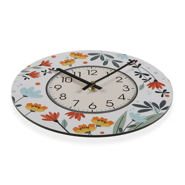 Wanduhr Versa Selene Blomster Holz 4 x 30 x 30 cm