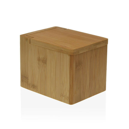 Salzstreuer mit Deckel Versa Braun aus Keramik Stahl Bambus (13 x 10 x 10 cm)